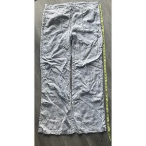 Goldsign Made USA 100% Linen Drawstring Wide Leg Pants Womens M Gray